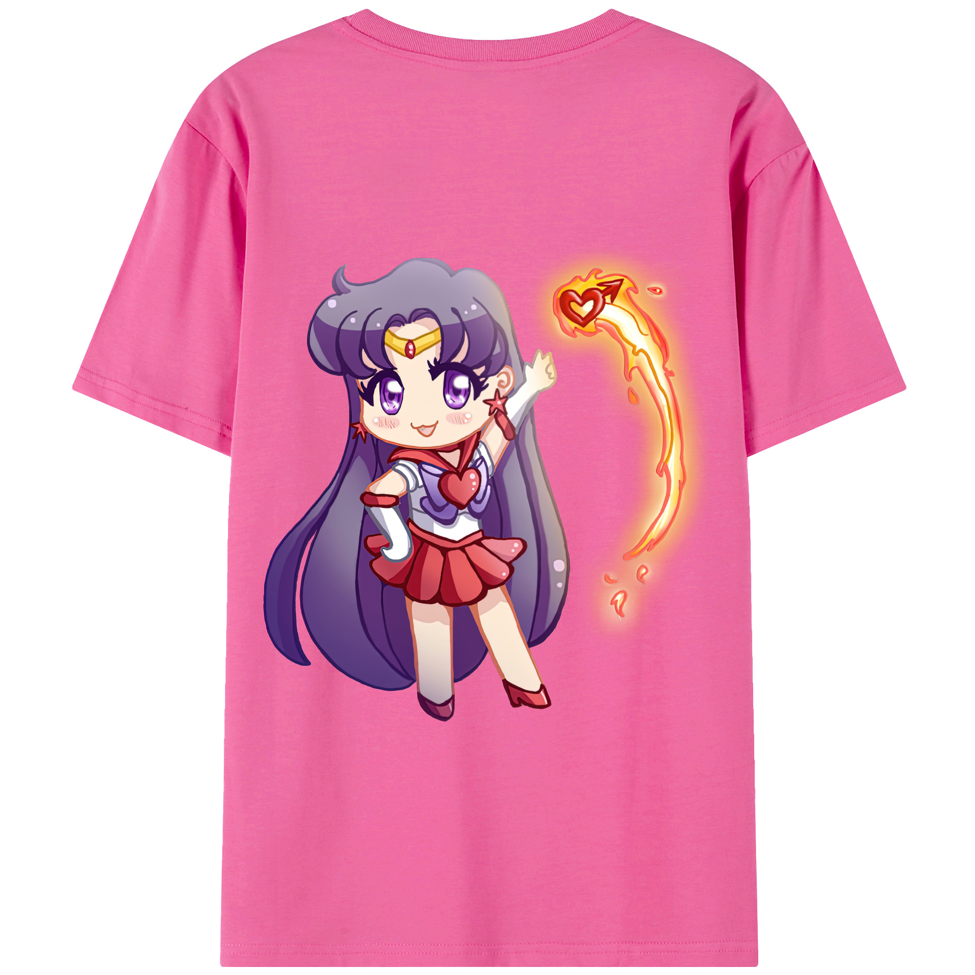 （画像用） 美少女戦士セーラームーン 火野レイ ひの レイ Sailor Moon Hino Rei （セーラーマーズ,Sailor Mars） レディース半袖Tシャツ(バックプリント)